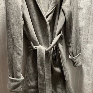 A New Day 3/4 length coat. Two snaps. Nice large pockets, big hood and belt.